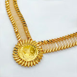 21K Gold Floral Rashadi Jewelry Set 33.66 Grams | 207975