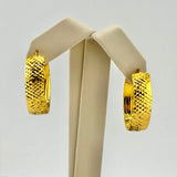 21K Gold Luxury Textured Hoop Earrings 9.32 Grams | 207999