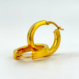 21K Gold Modern Hoop Earrings 3.86 Grams | 208014