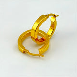 21K Gold Modern Hoop Earrings 3.86 Grams | 208014