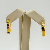 21K Gold Modern Hoop Earrings 3.86 Grams | 208014