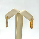 21K Gold Modern Stone Hoop Earrings 4.37 Grams | 208017
