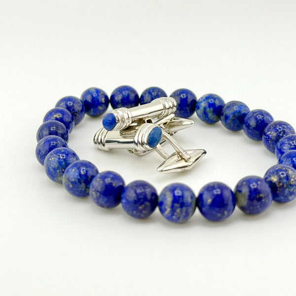 Lapis T bar Cuff Link