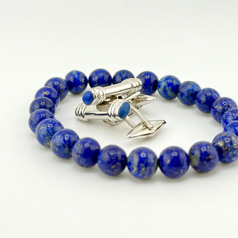 Lapis T bar Cuff Link