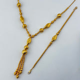 21K Gold Bead Luxury Set Necklace & Bracelet 30.49 Grams | 202515