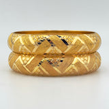 21K High Karat Gold Bangle Set – Set of 2 |  28.94 g | size SMALL  (Model 203261)