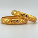 21K High Karat Gold Bangle Set – Set of 2 |  28.94 g | size SMALL  (Model 203261)