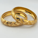 21K High Karat Gold Bangle Set – Set of 2 |  28.94 g | size SMALL  (Model 203261)