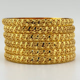 21K Gold Bangle Set of 6 sz Large 91.97 Grams | 208198