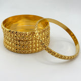 21K Gold Bangle Set of 6 sz Large 91.97 Grams | 208198