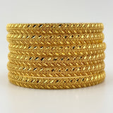 21K Gold Bangle Set of 6 sz Large 98.49 Grams | 208236