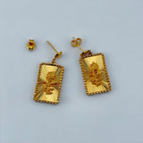 21k Gold Rose flower Earring Studs 6.17 grams | 203301