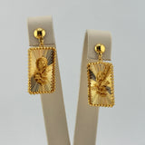 21k Gold Rose flower Earring Studs 6.17 grams | 203301