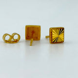 21K Gold Baby Square Stud Earrings 1.39 Grams | 208256