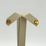 21K Gold Baby Square Stud Earrings 1.39 Grams | 208256