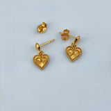 21k Gold Studs Heart Dangle 2.27 grams | 203333