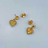 21k Gold Studs Heart Dangle 2.27 grams | 203333