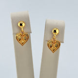 21k Gold Studs Heart Dangle 2.27 grams | 203333