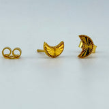 21K Gold Baby Crescent Moon Stud Earrings 1.29 Grams | 208264