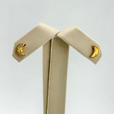 21K Gold Baby Crescent Moon Stud Earrings 1.29 Grams | 208264