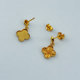 21k Gold Studs Clover Dangle 2.63 grams | 203335