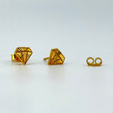 21K Gold Baby Diamond-Shaped Stud Earrings 1.38 Grams | 208285