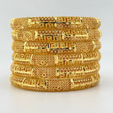 21 High Karat Gold Bangle Set – Set of 6 | 95.54g | Size MEDIUM (Model 203388)