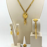 21K Gold Modern Floral Rose Full Set 36.63 Grams |203393