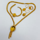 21K Gold Modern Floral Rose Full Set 36.63 Grams |203393