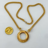 21K Gold Coin Frame Cuban Link Necklace 15.85 Grams | 203394