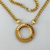 21K Gold Coin Frame Cuban Link Necklace 15.85 Grams | 203394