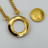 21K Gold Coin Frame Cuban Link Necklace 15.85 Grams | 203394