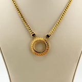 21K Gold Coin Frame Cuban Link Necklace 15.85 Grams | 203394