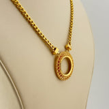 21K Gold Coin Frame Cuban Link Necklace 15.85 Grams | 203394