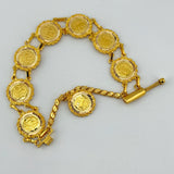 21K Gold Lira Style Rope Bezel Bracelet 40.3 Grams | 203396
