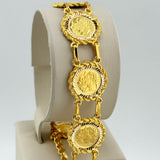 21K Gold Lira Style Rope Bezel Bracelet 40.3 Grams | 203396