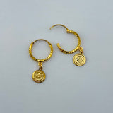 21k Gold Rashadi Hoops 1.77 - 1.81 grams | 203410