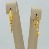 21k Gold Rashadi Hoops 1.77 - 1.81 grams | 203410