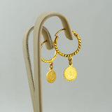 21k Gold Rashadi Hoops 1.77 - 1.81 grams | 203410