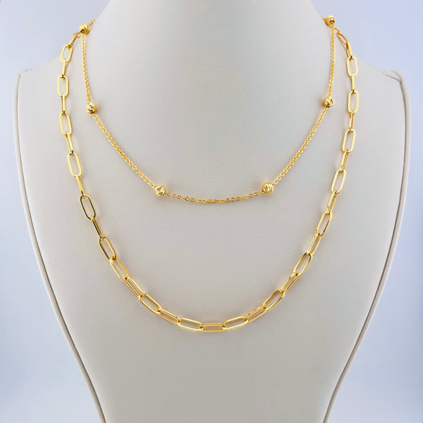 Modern 2 - in - 1 Gold Necklace