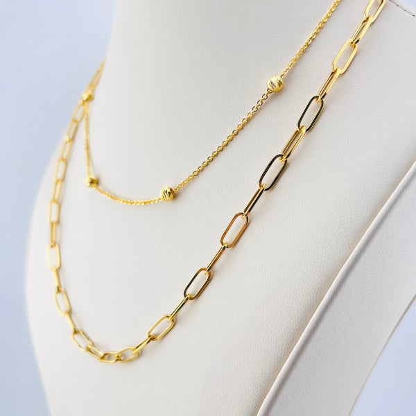 Modern 2 - in - 1 Gold Necklace