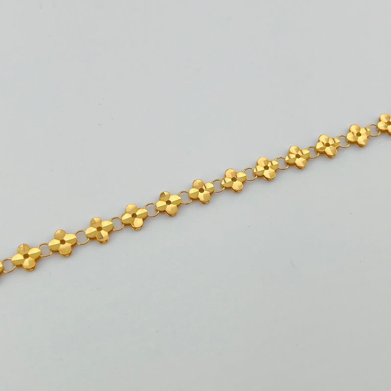 Flower Link Gold Bracelet