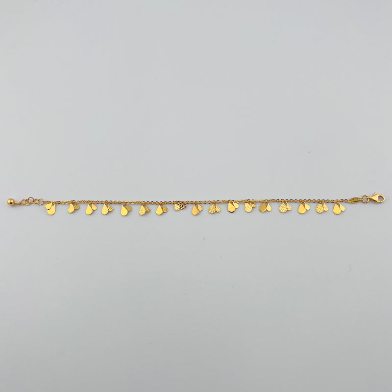 Heart Link Diamond Cut Bracelet