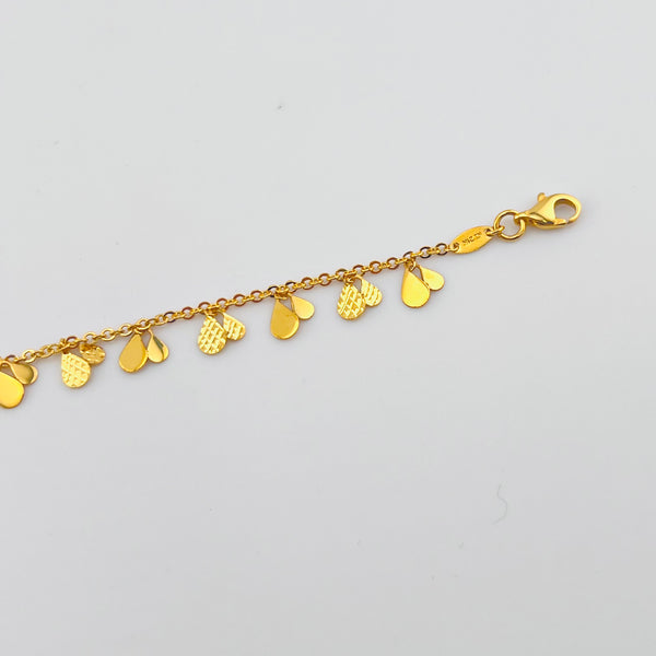 Heart Link Diamond Cut Bracelet
