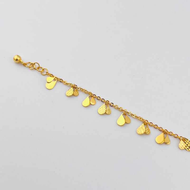 Heart Link Diamond Cut Bracelet