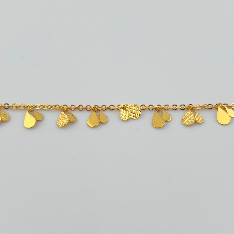 Heart Link Diamond Cut Bracelet