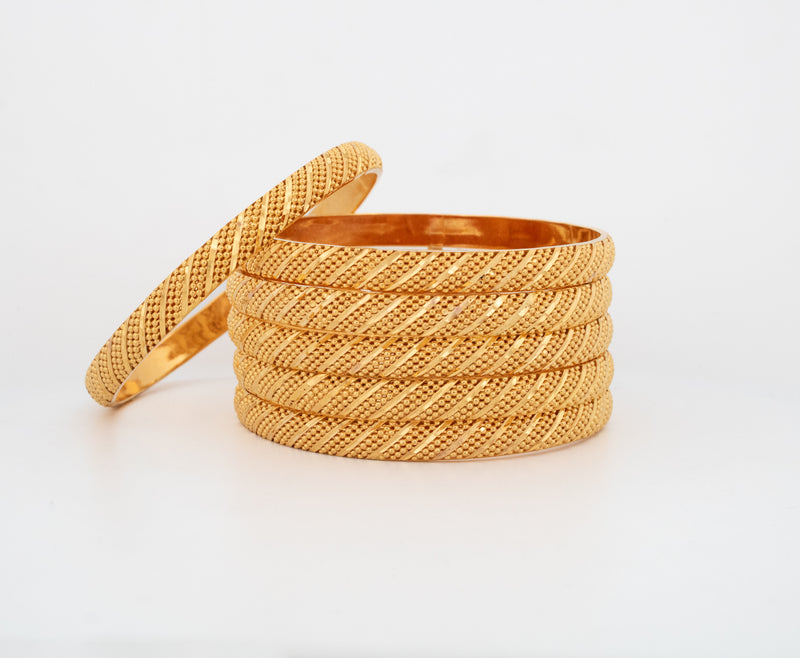 21k Dubai Gold bangles – Sharif 24k Jewelers - Main Image