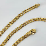 21K Gold Monaco Diamond-Cut Link Necklace 19.93 Grams | 208515