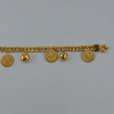 Cuban Link Coin Charm Bracelet 15.42 grams I 199008
