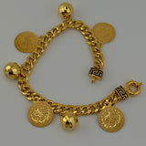 Cuban Link Coin Charm Bracelet 15.42 grams I 199008